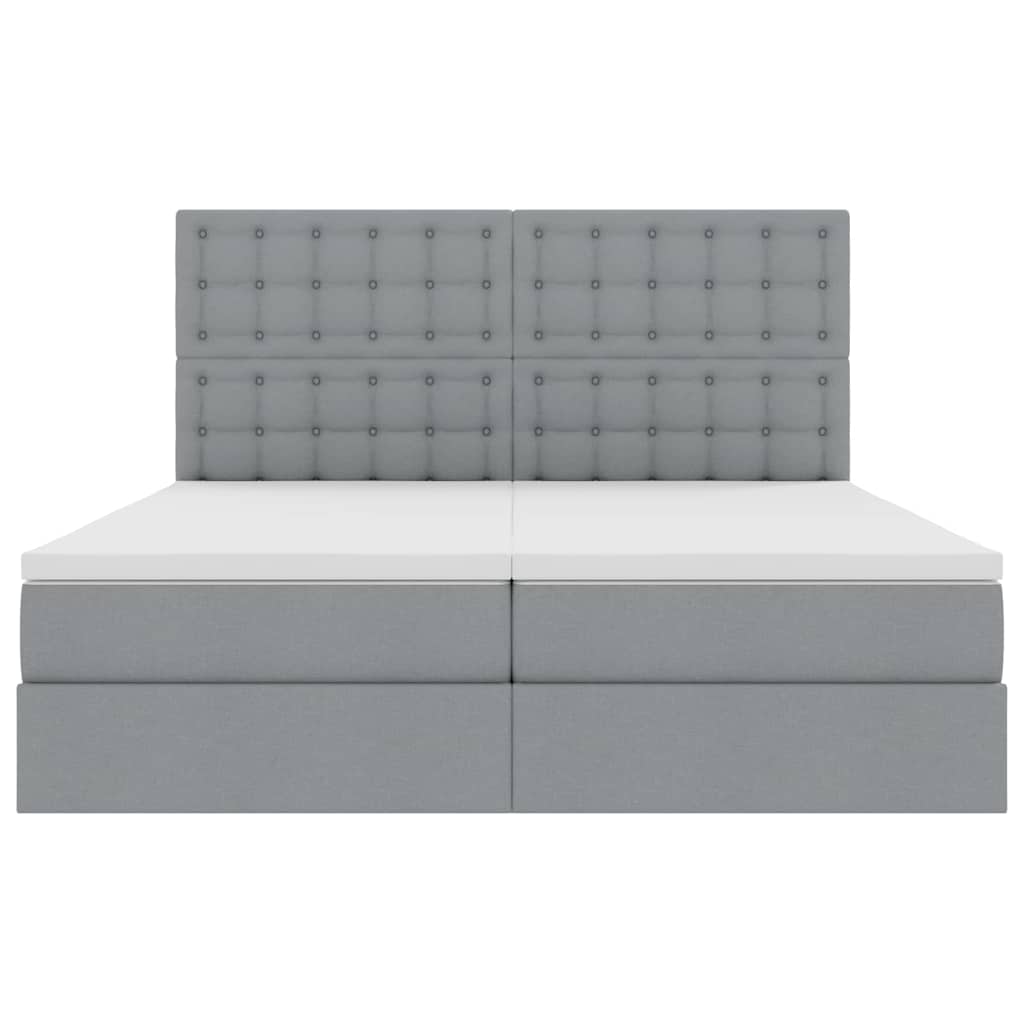 Opslag bed met matras Lichtgrijs 200 x 200 cm Nep Leer is nu te koop bij PeponiXL, paradijselijk wonen!