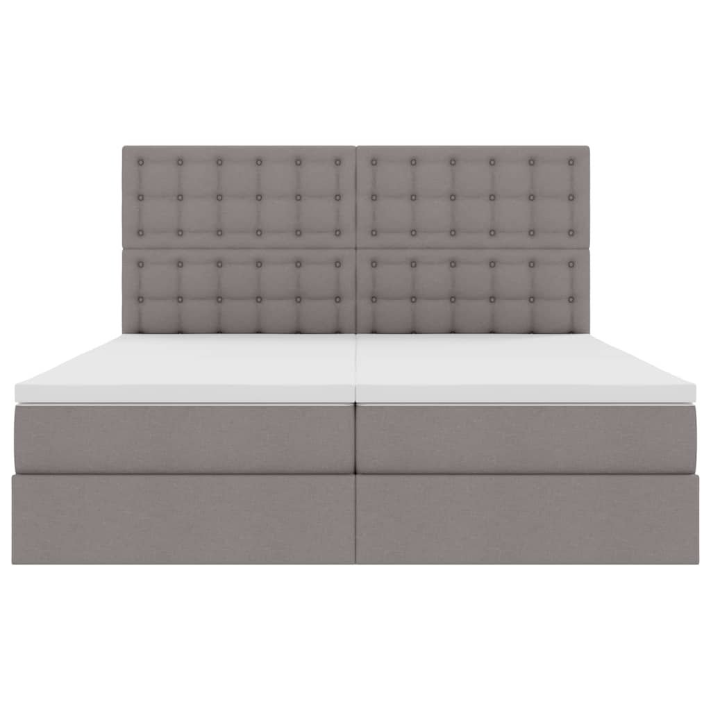 Opslag bed met matras met opslag Taupe 200 x 200 cm Nep Leer is nu te koop bij PeponiXL, paradijselijk wonen!