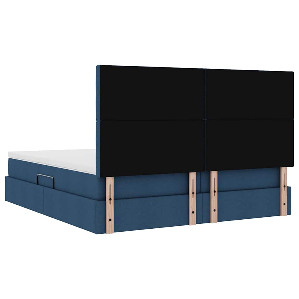 Opslag bed met hoofdeinde Blauw 200 x 200 cm Nep Leer is nu te koop bij PeponiXL, paradijselijk wonen!