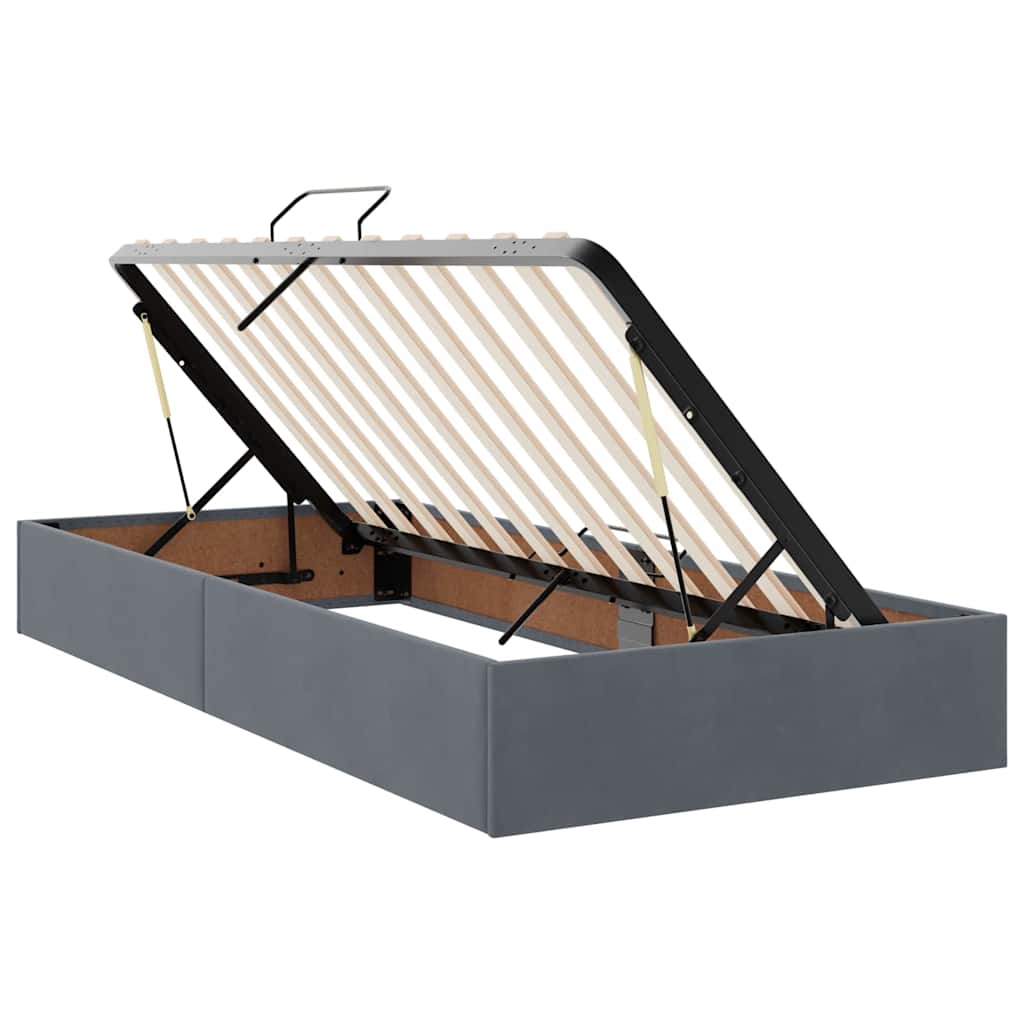Opslag bed met matras Donkergrijs 180 x 200 cm Fluweel is nu te koop bij PeponiXL, paradijselijk wonen!