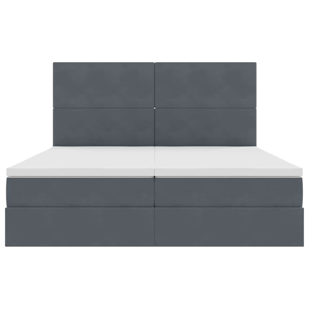 Opslag bed met matras Donkergrijs 180 x 200 cm Fluweel is nu te koop bij PeponiXL, paradijselijk wonen!