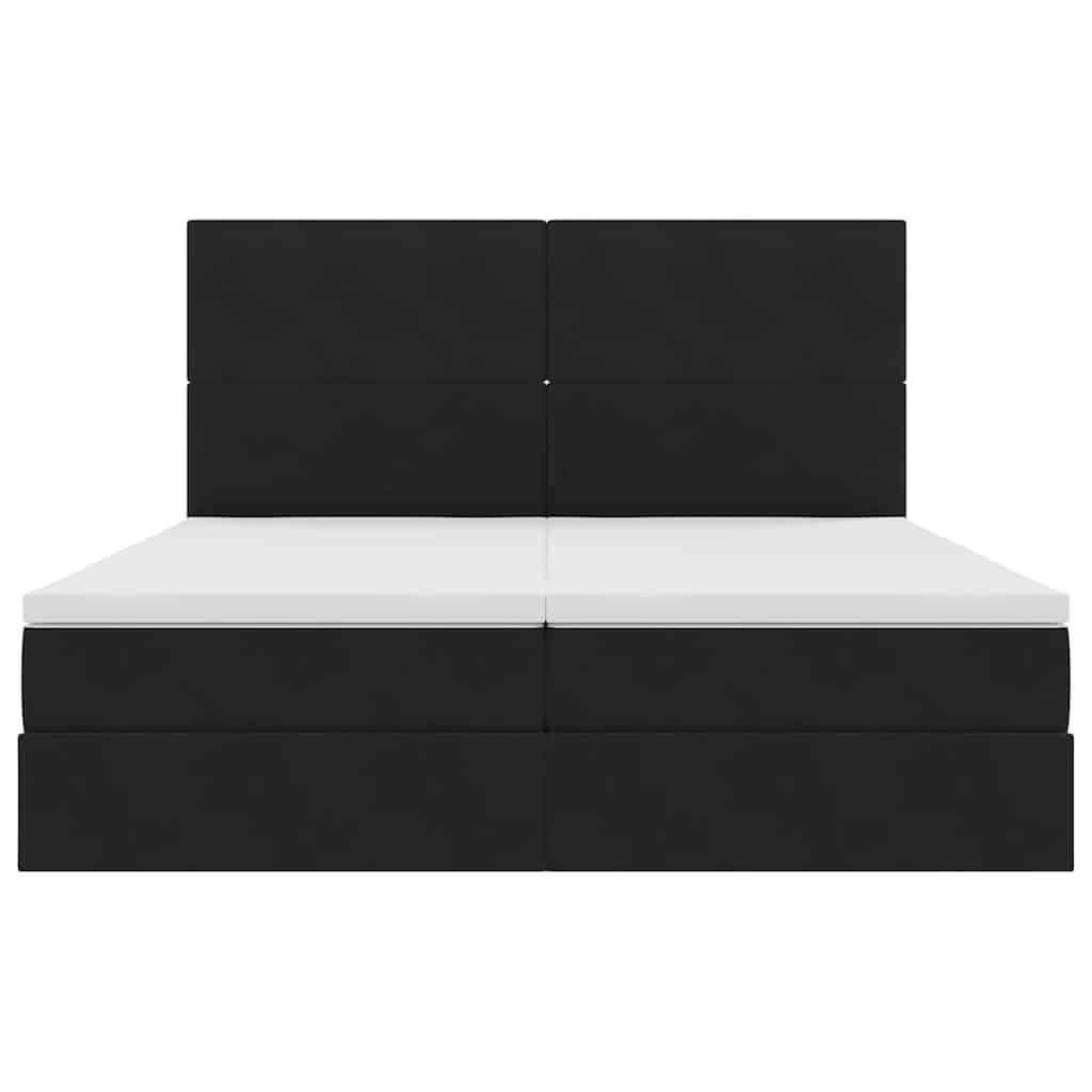 Opslag bed met matras met hoofdeinde Zwart 180 x 200 cm Fluweel is nu te koop bij PeponiXL, paradijselijk wonen!