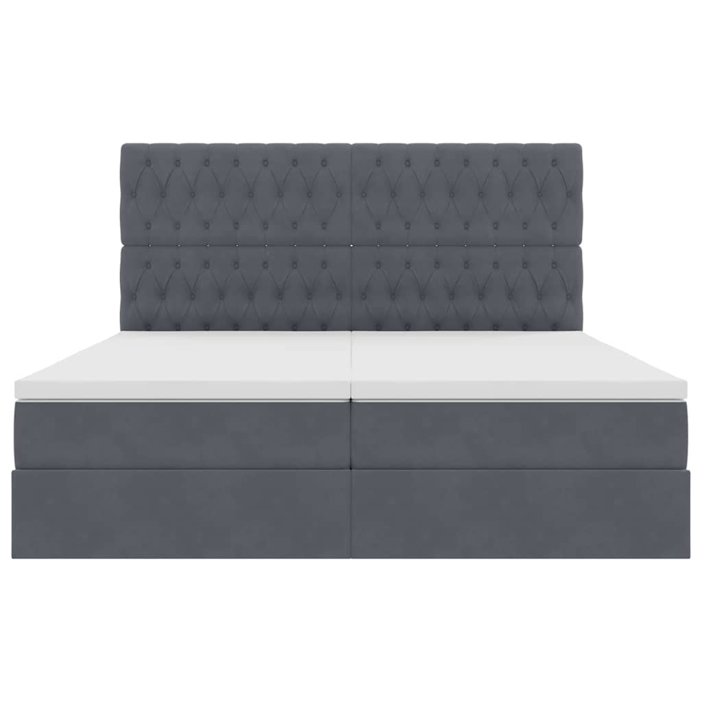 Opslag bed met matras Donkergrijs 180 x 200 cm Fluweel is nu te koop bij PeponiXL, paradijselijk wonen!