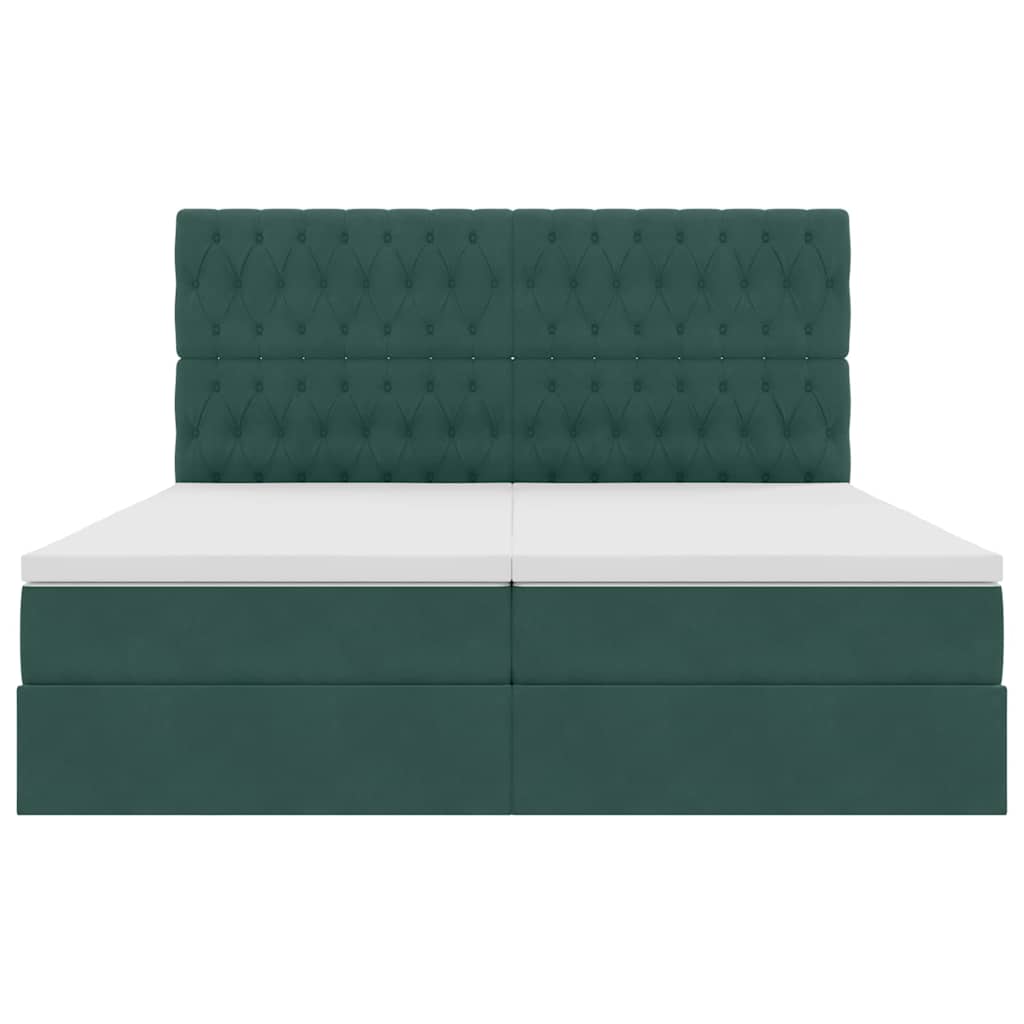 Opslag bed met matras Donkergroen 200 x 200 cm Fluweel is nu te koop bij PeponiXL, paradijselijk wonen!