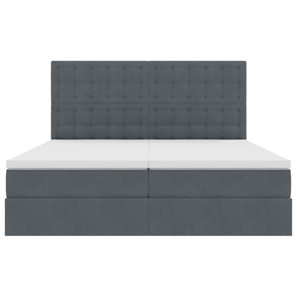 Opslag bed met matras Donkergrijs 180 x 200 cm Fluweel is nu te koop bij PeponiXL, paradijselijk wonen!