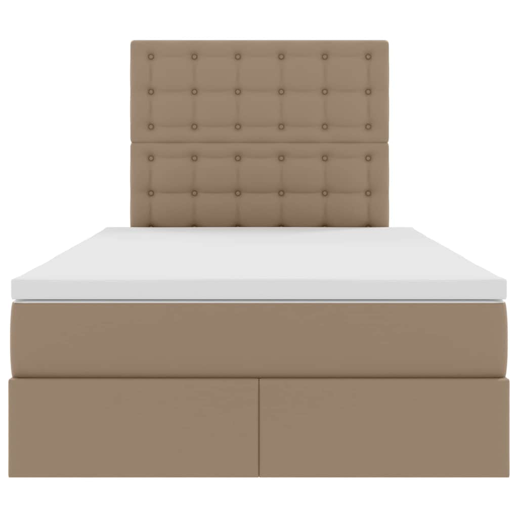 Opbergbed met LED met matras Cappuccino 120 x 190 cm Nep Leer is nu te koop bij PeponiXL, paradijselijk wonen!