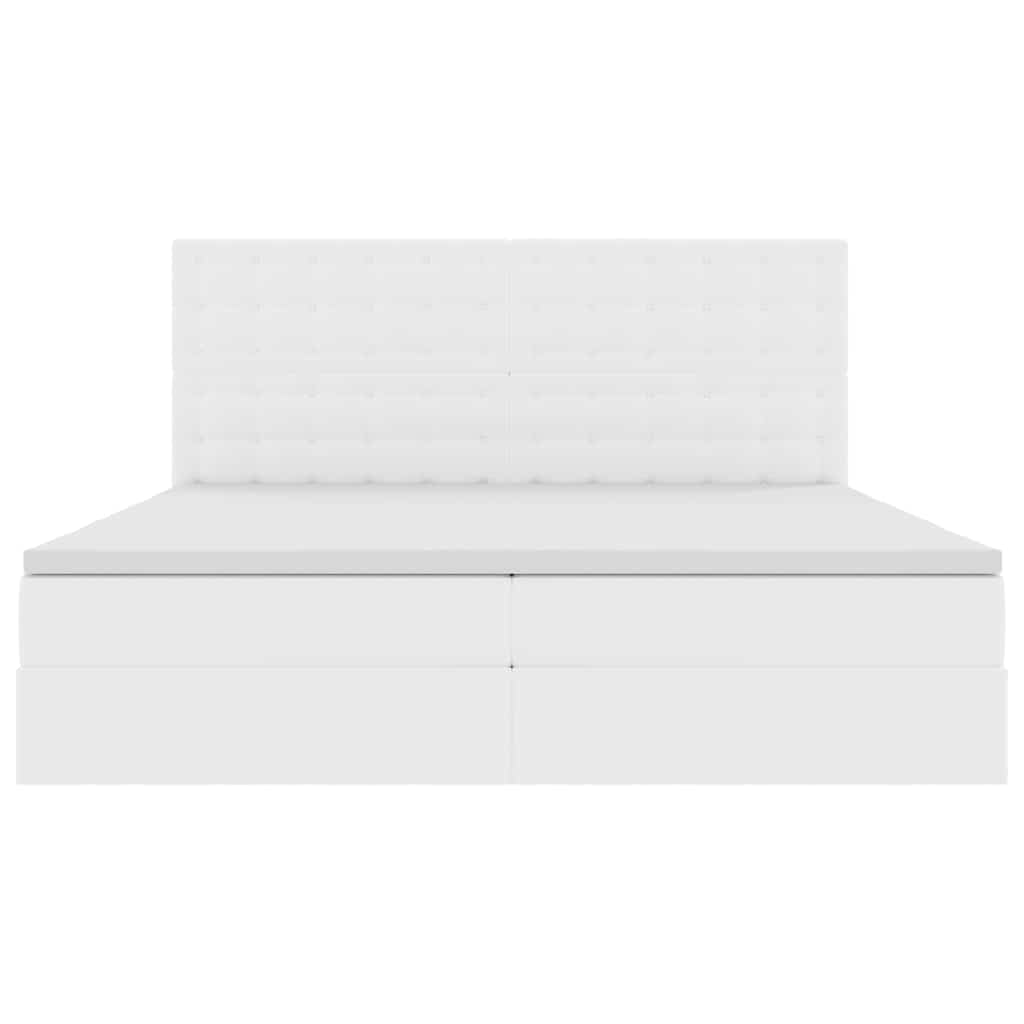 Opbergbed met LED met matras Puur Wit 200 x 200 cm Nep Leer is nu te koop bij PeponiXL, paradijselijk wonen!
