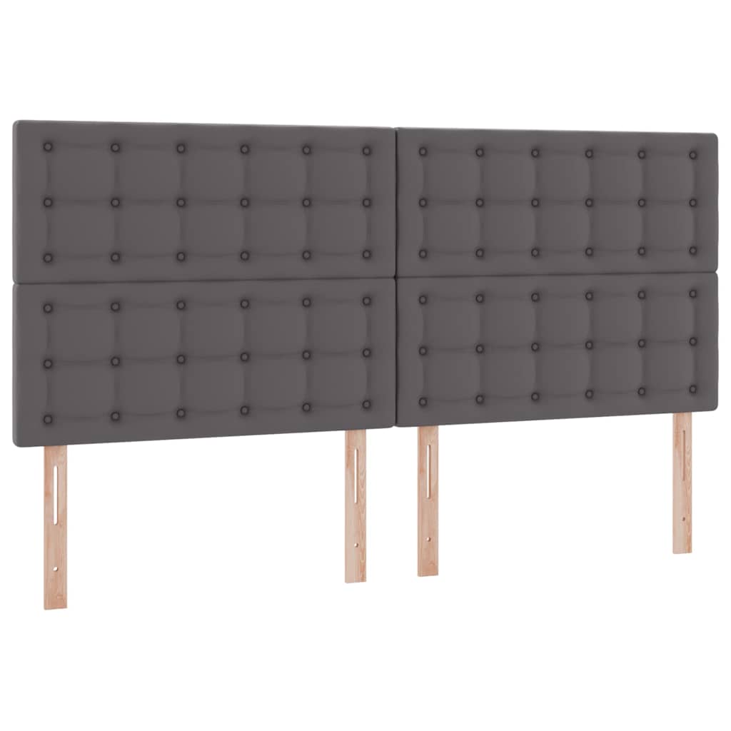 Opbergbed met LED met matras Grijs 200 x 200 cm Nep Leer