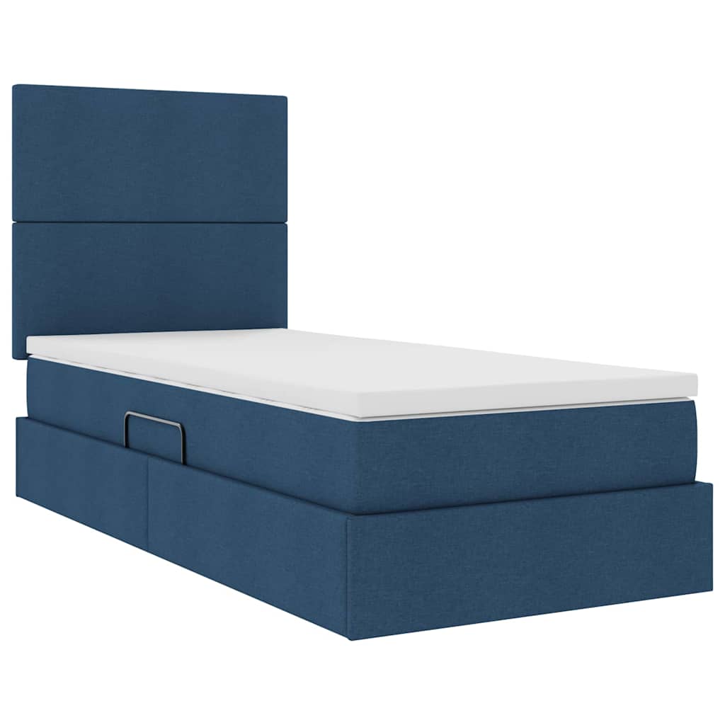 Opbergbed met LED met matras Blauw 90 x 190 cm Polyester is nu te koop bij PeponiXL, paradijselijk wonen!