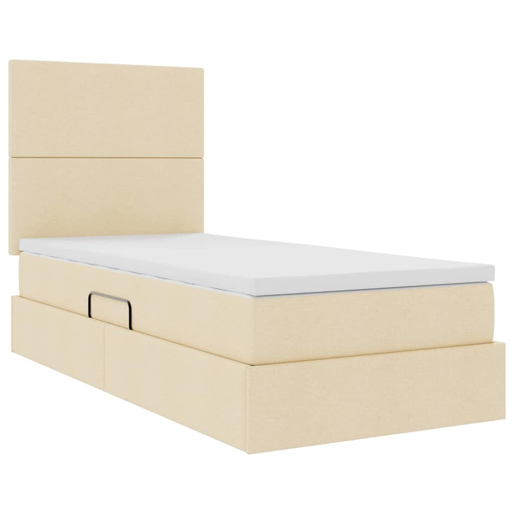 Opbergbed met LED met matras Crème 100 x 200 cm Polyester is nu te koop bij PeponiXL, paradijselijk wonen!