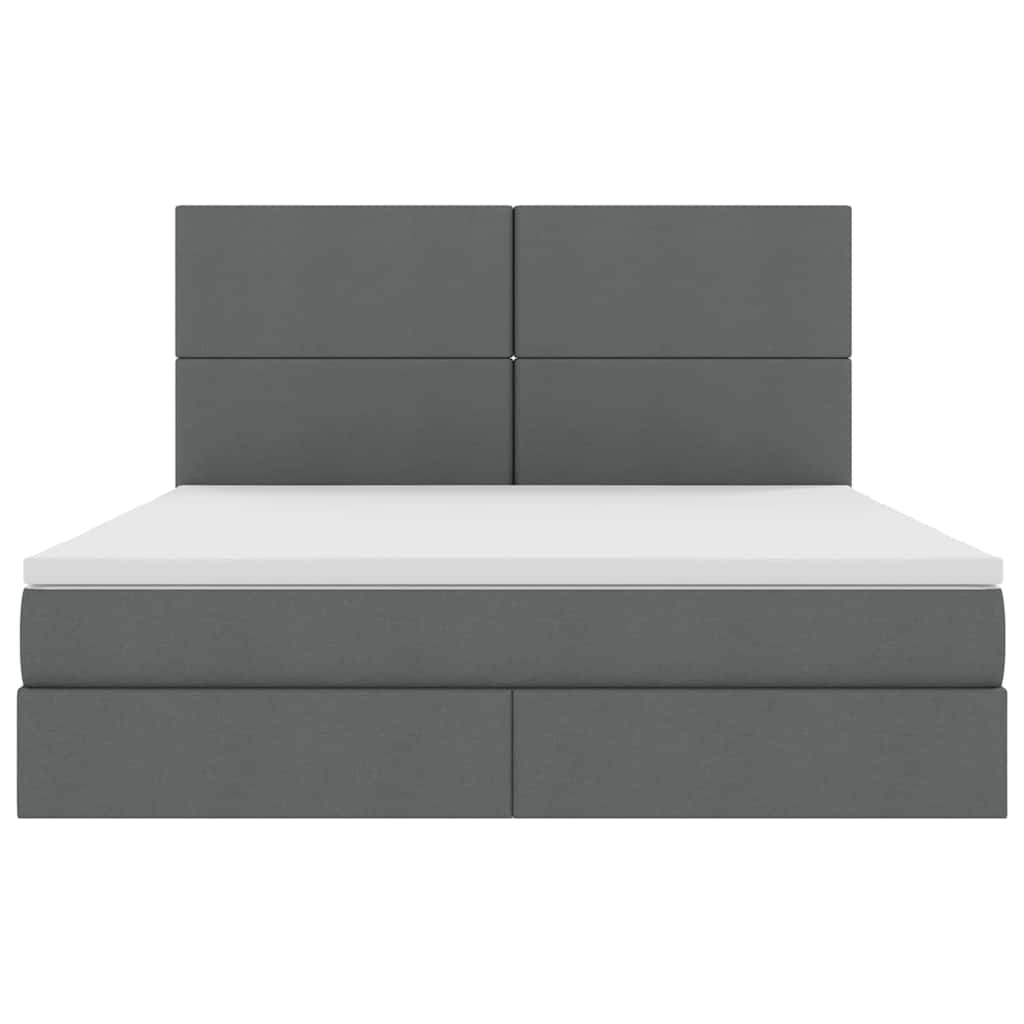 Opbergbed met LED met matras Donkergrijs 160 x 200 cm Polyester is nu te koop bij PeponiXL, paradijselijk wonen!