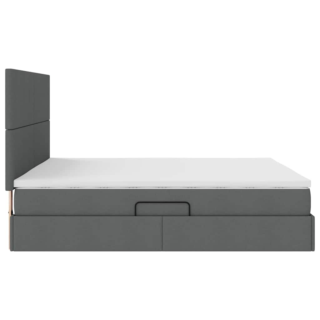 Opbergbed met LED met matras Donkergrijs 160 x 200 cm Polyester is nu te koop bij PeponiXL, paradijselijk wonen!