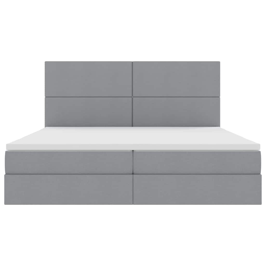 Opbergbed met LED met matras Lichtgrijs 200 x 200 cm Polyester is nu te koop bij PeponiXL, paradijselijk wonen!