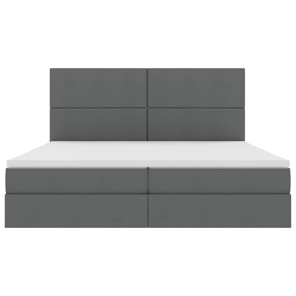 Opbergbed met LED met matras Donkergrijs 200 x 200 cm Polyester is nu te koop bij PeponiXL, paradijselijk wonen!