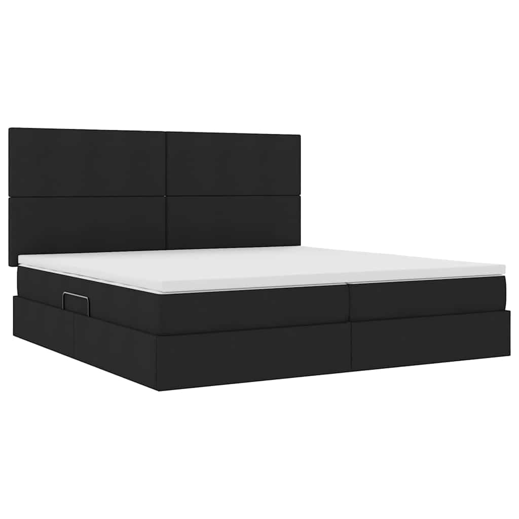 Opbergbed met LED met matras Zwart 200 x 200 cm Polyester is nu te koop bij PeponiXL, paradijselijk wonen!