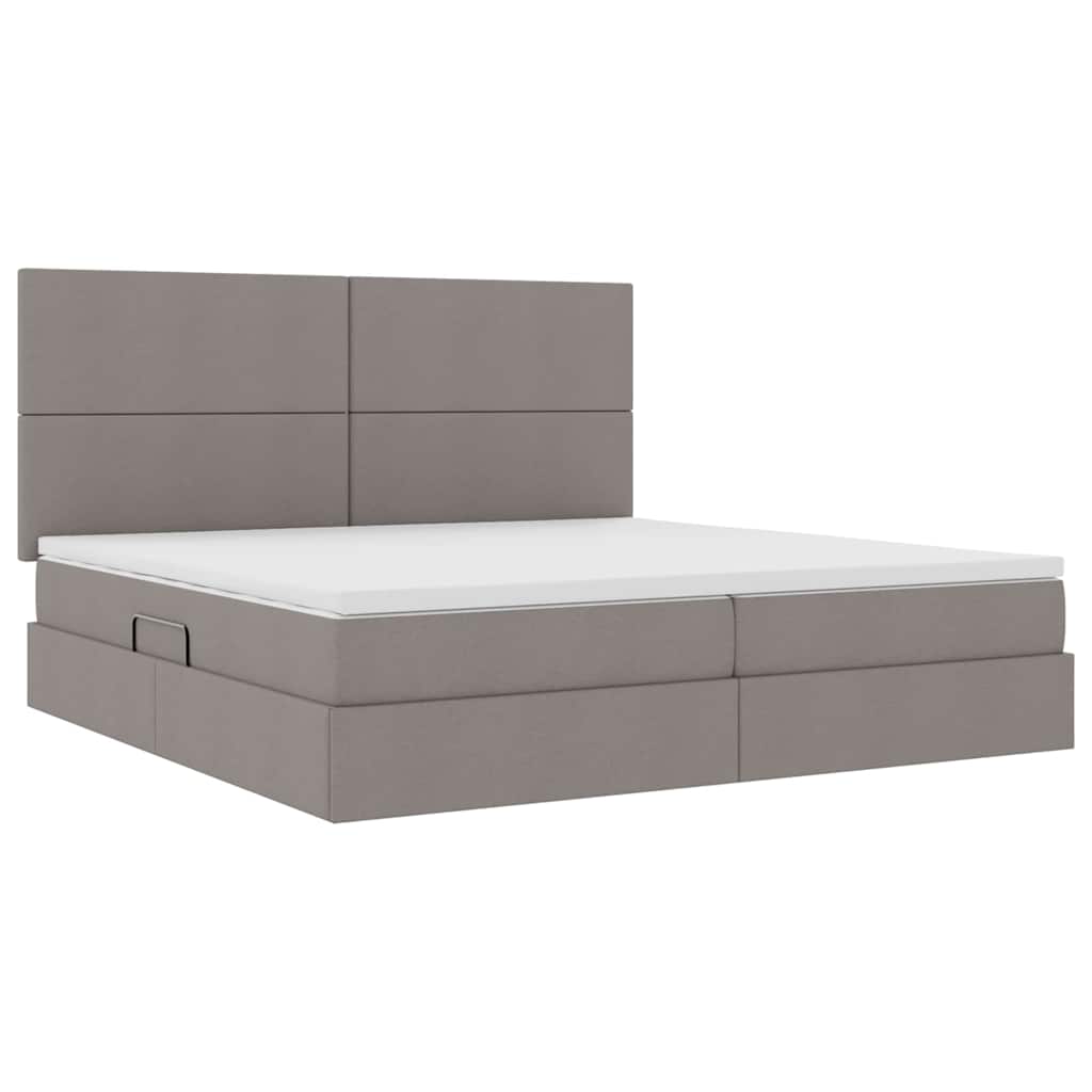 Opbergbed met LED met matras Taupe 200 x 200 cm Polyester is nu te koop bij PeponiXL, paradijselijk wonen!