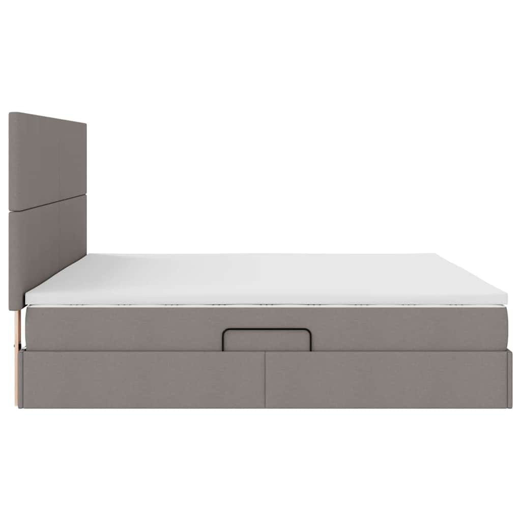 Opbergbed met LED met matras Taupe 200 x 200 cm Polyester is nu te koop bij PeponiXL, paradijselijk wonen!