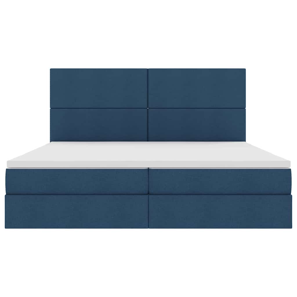Opbergbed met LED met matras Blauw 200 x 200 cm Polyester is nu te koop bij PeponiXL, paradijselijk wonen!