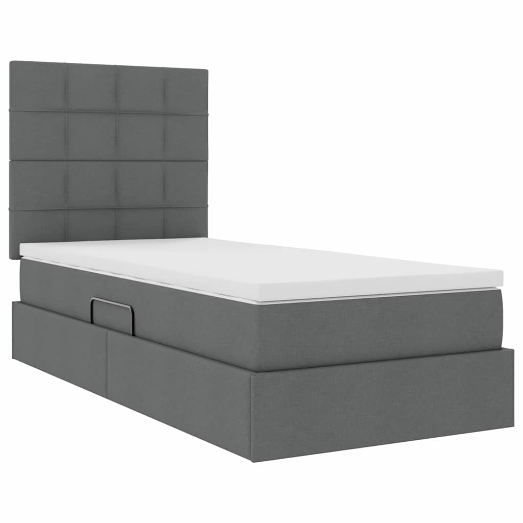 Opbergbed met LED met matras Donkergrijs 90 x 200 cm Polyester is nu te koop bij PeponiXL, paradijselijk wonen!