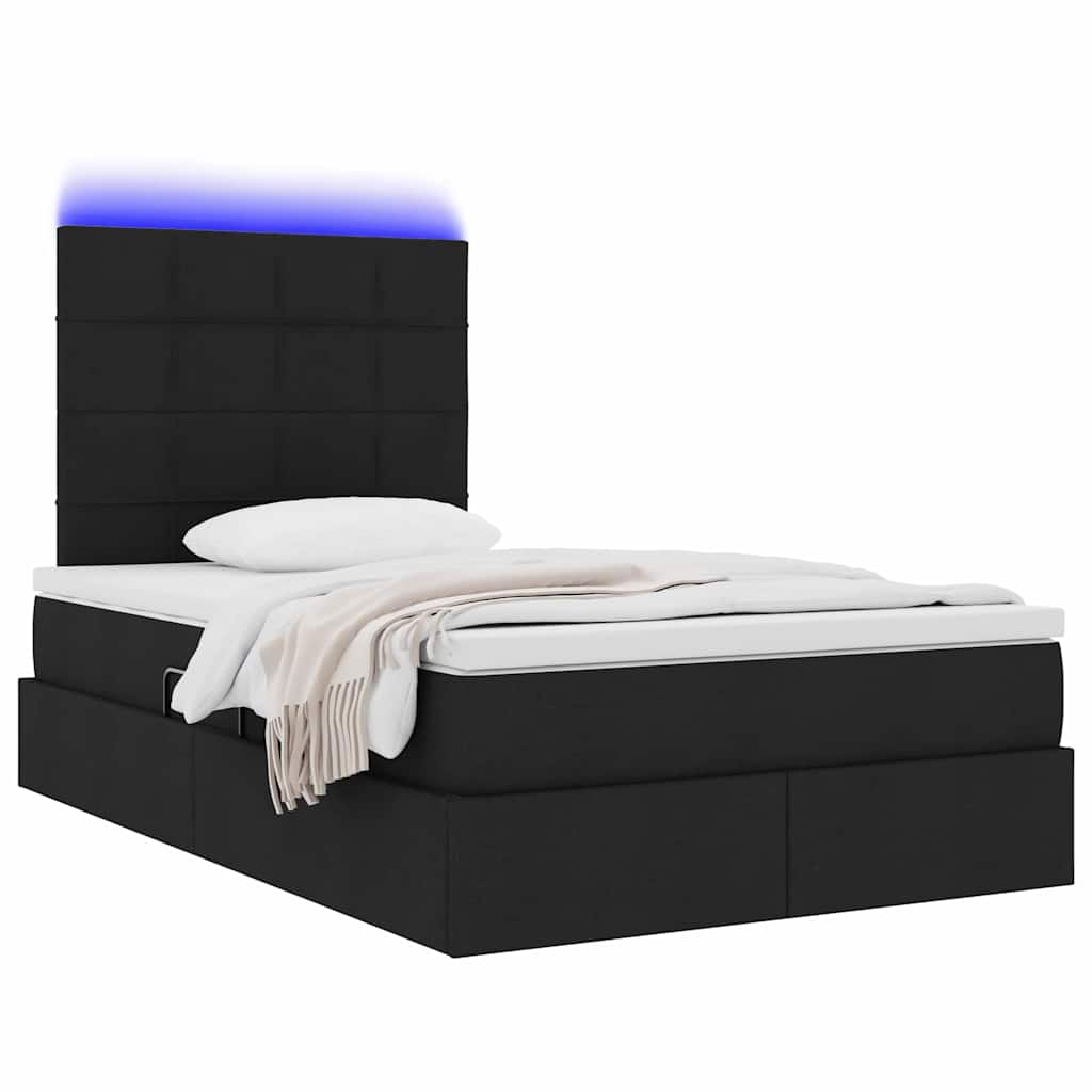 Opbergbed met LED met matras Zwart 120 x 200 cm Polyester is nu te koop bij PeponiXL, paradijselijk wonen!