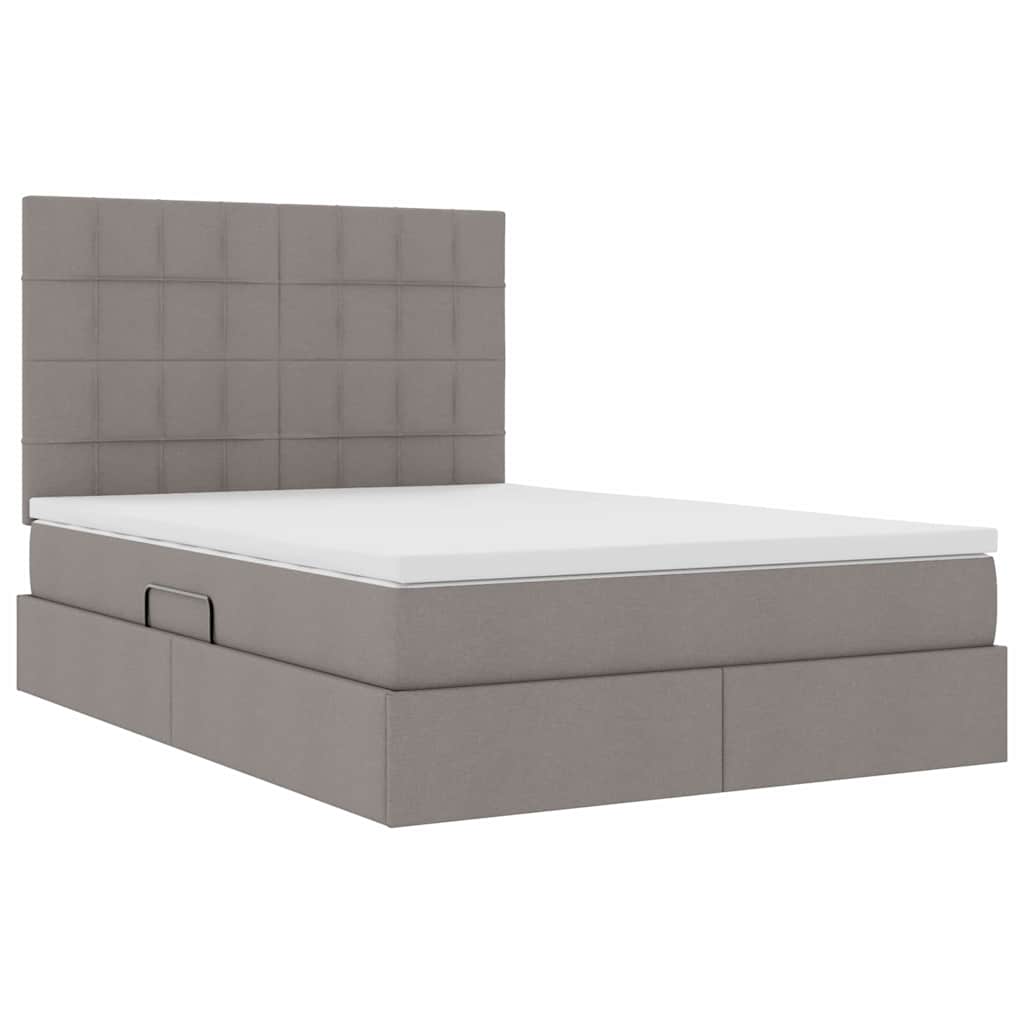 Opbergbed met LED met matras Taupe 140 x 190 cm Polyester is nu te koop bij PeponiXL, paradijselijk wonen!