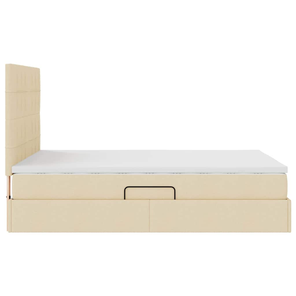 Opbergbed met LED met matras Crème 140 x 200 cm Polyester is nu te koop bij PeponiXL, paradijselijk wonen!