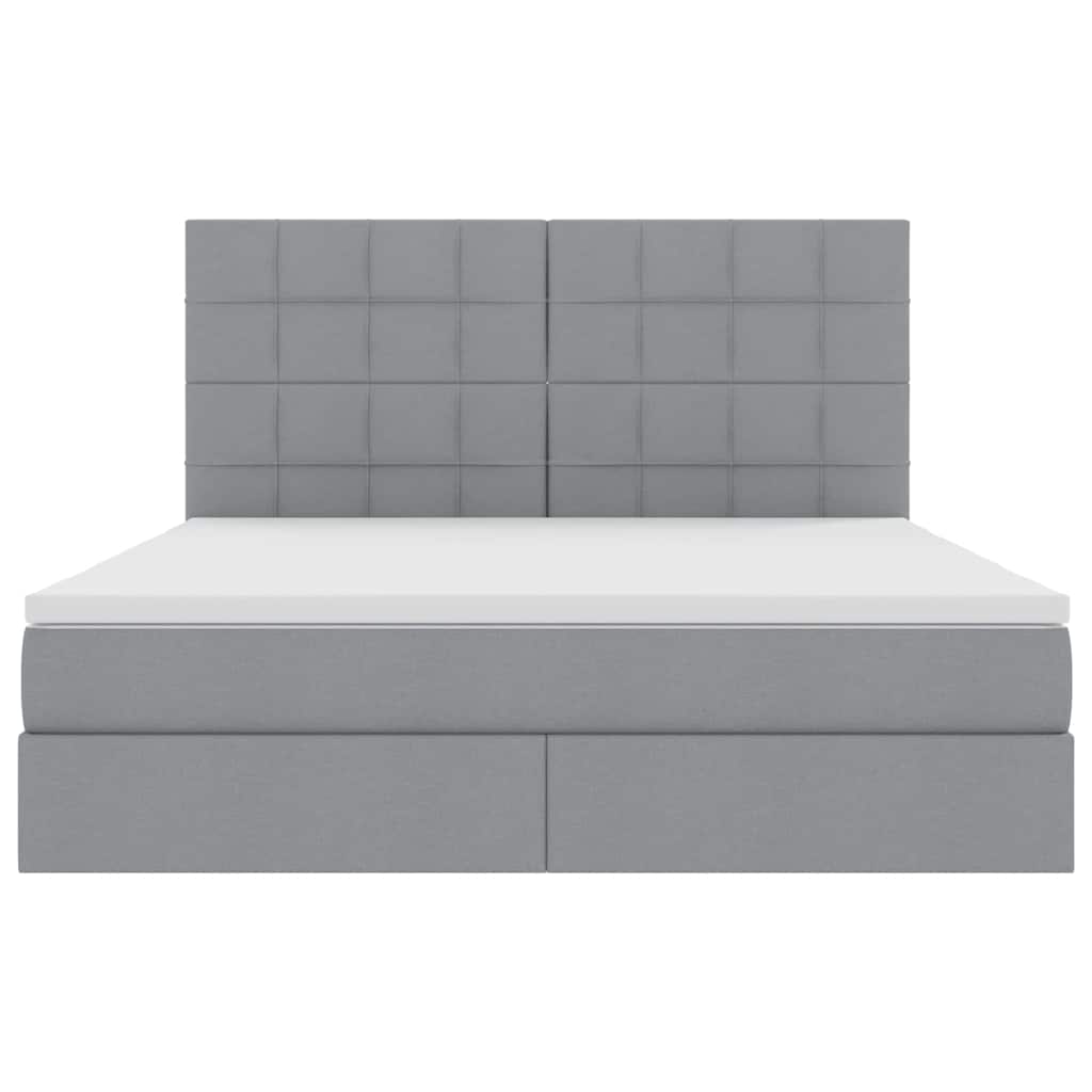 Opbergbed met LED met matras Lichtgrijs 160 x 200 cm Polyester is nu te koop bij PeponiXL, paradijselijk wonen!