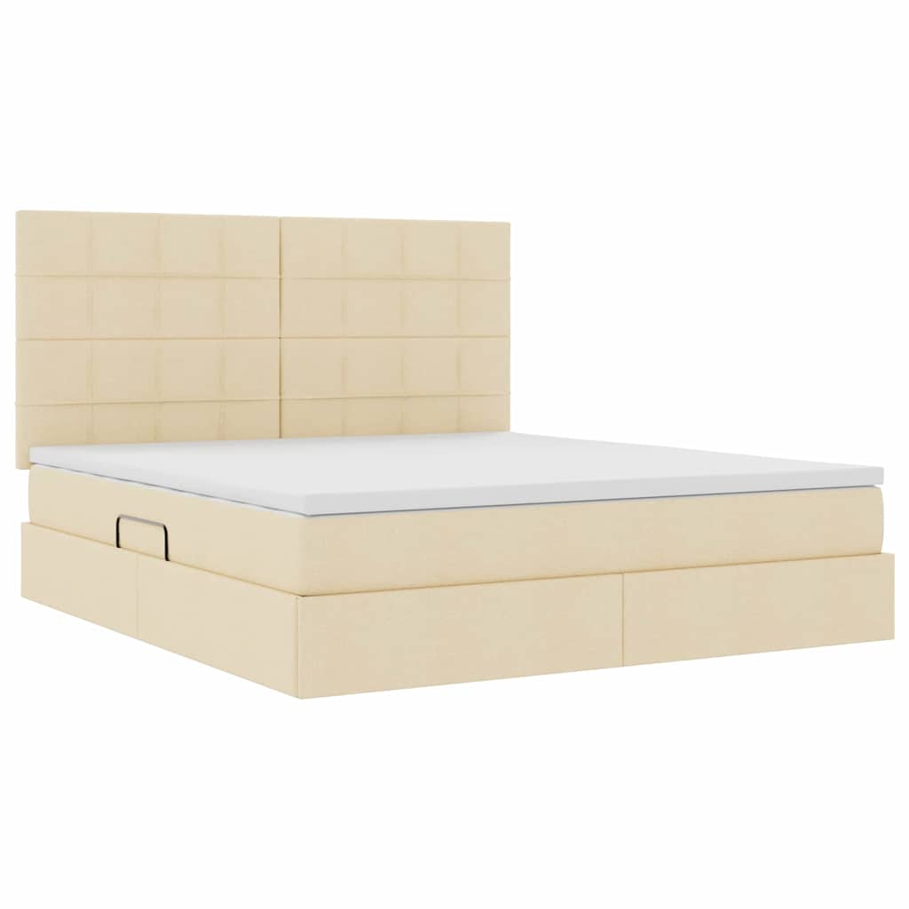 Opbergbed met LED met matras Crème 160 x 200 cm Polyester is nu te koop bij PeponiXL, paradijselijk wonen!