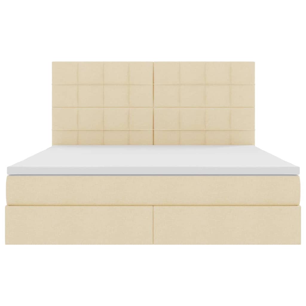 Opbergbed met LED met matras Crème 160 x 200 cm Polyester is nu te koop bij PeponiXL, paradijselijk wonen!