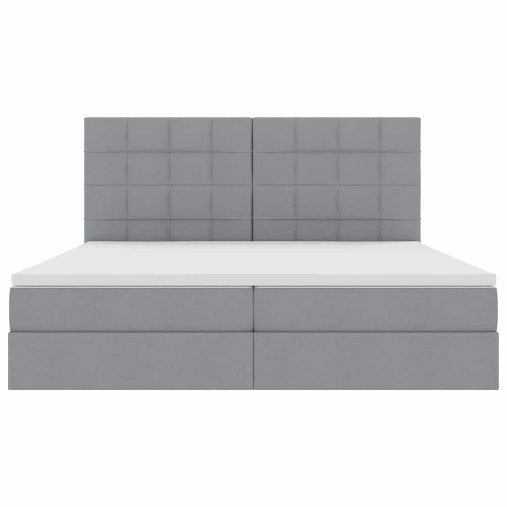 Opbergbed met LED met matras Lichtgrijs 200 x 200 cm Polyester is nu te koop bij PeponiXL, paradijselijk wonen!