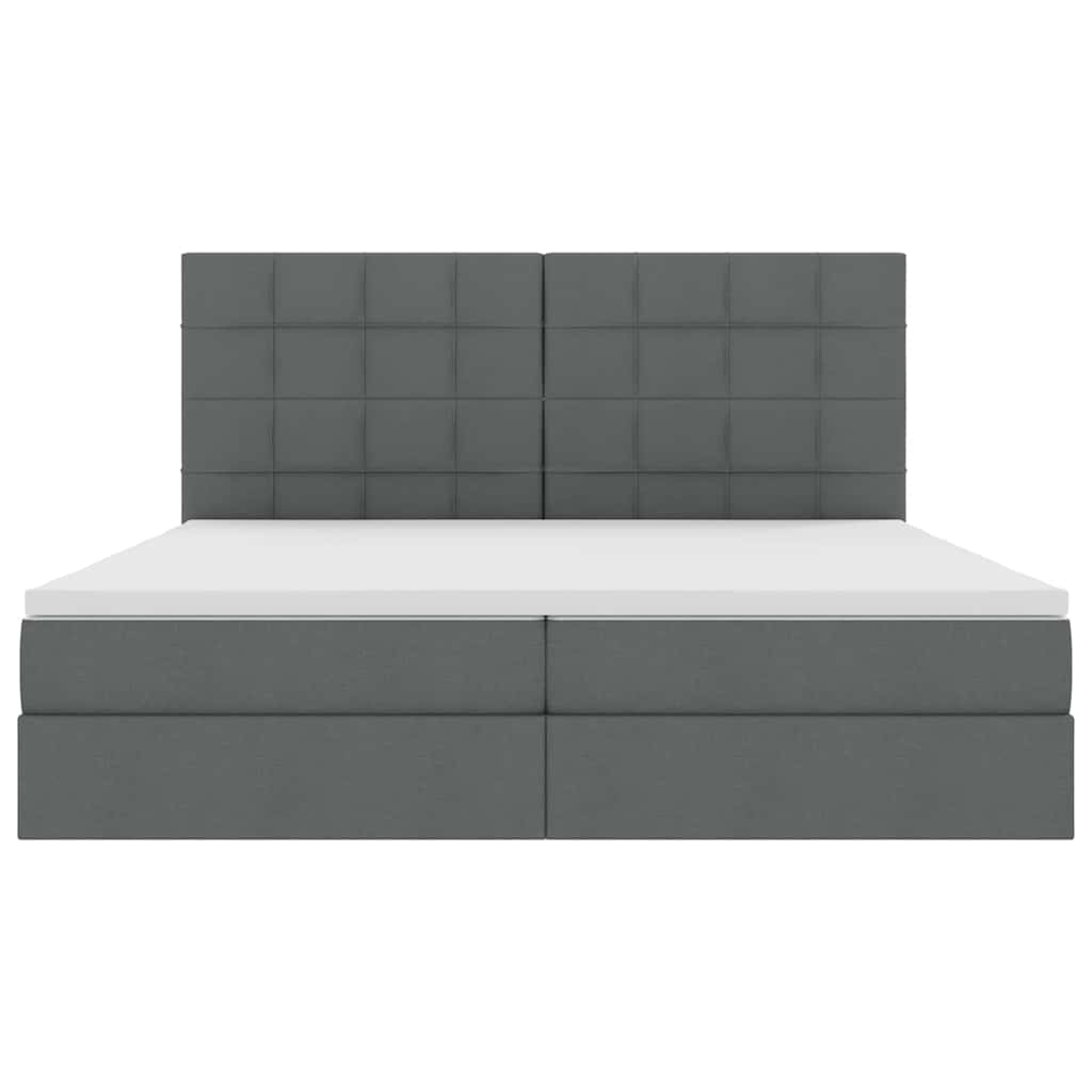 Opbergbed met LED met matras Donkergrijs 200 x 200 cm Polyester is nu te koop bij PeponiXL, paradijselijk wonen!