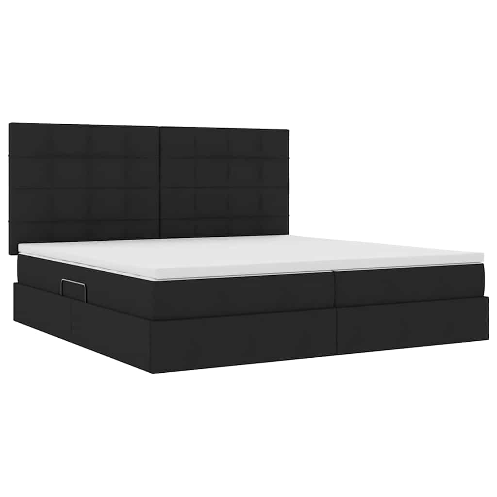 Opbergbed met LED met matras Zwart 200 x 200 cm Polyester is nu te koop bij PeponiXL, paradijselijk wonen!