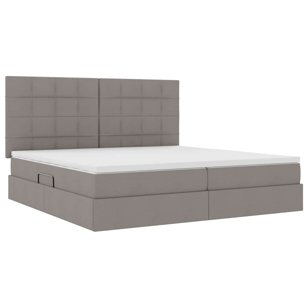 Opbergbed met LED met matras Taupe 200 x 200 cm Polyester is nu te koop bij PeponiXL, paradijselijk wonen!