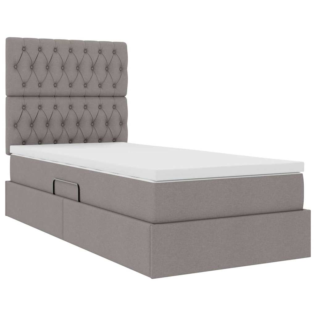 Opbergbed met LED met matras Taupe 90 x 190 cm Polyester is nu te koop bij PeponiXL, paradijselijk wonen!