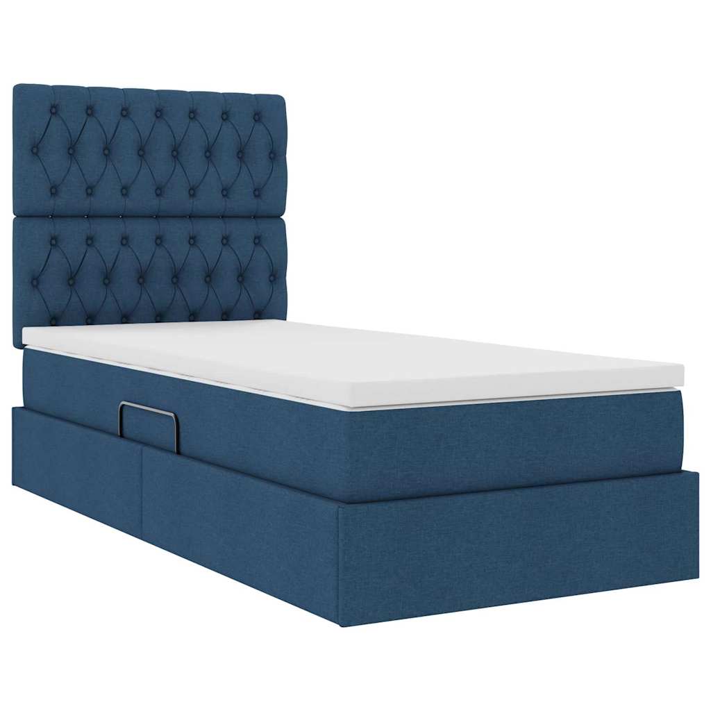 Opbergbed met LED met matras Blauw 90 x 190 cm Polyester is nu te koop bij PeponiXL, paradijselijk wonen!