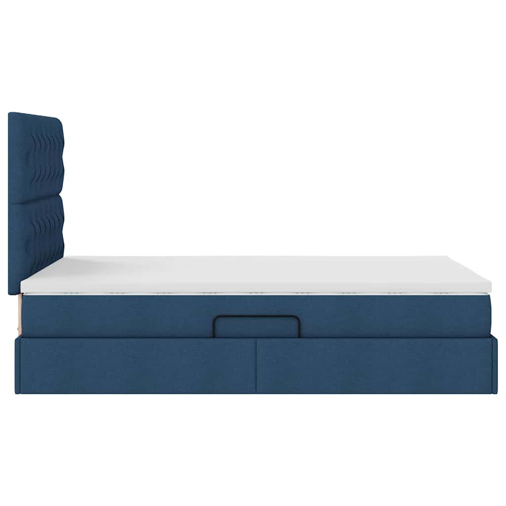 Opbergbed met LED met matras Blauw 120 x 190 cm Polyester is nu te koop bij PeponiXL, paradijselijk wonen!