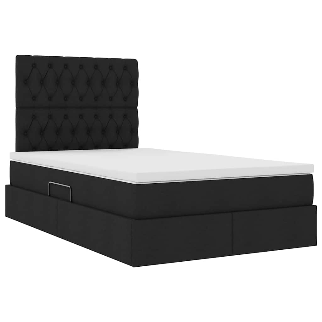 Opbergbed met LED met matras Zwart 120 x 200 cm Polyester is nu te koop bij PeponiXL, paradijselijk wonen!