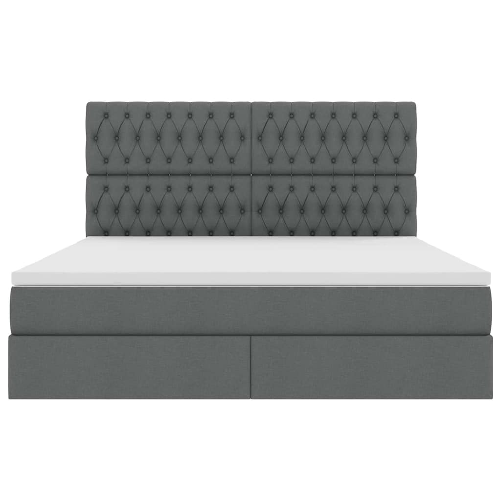 Opbergbed met LED met matras Donkergrijs 160 x 200 cm Polyester is nu te koop bij PeponiXL, paradijselijk wonen!