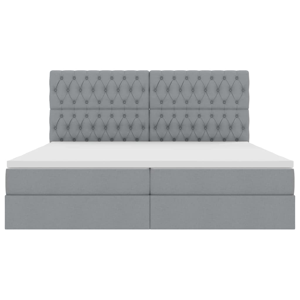 Opbergbed met LED met matras Lichtgrijs 200 x 200 cm Polyester is nu te koop bij PeponiXL, paradijselijk wonen!
