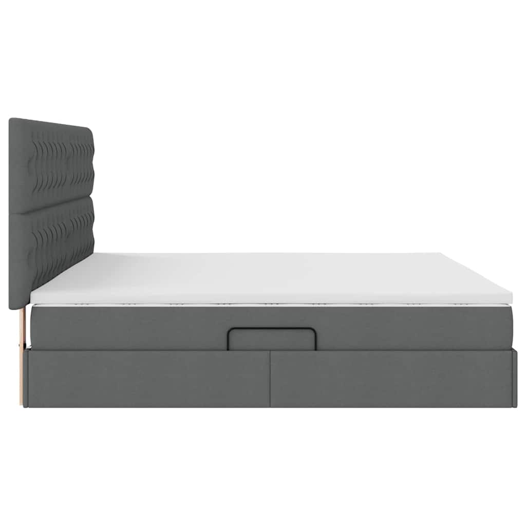 Opbergbed met LED met matras Donkergrijs 200 x 200 cm Polyester is nu te koop bij PeponiXL, paradijselijk wonen!