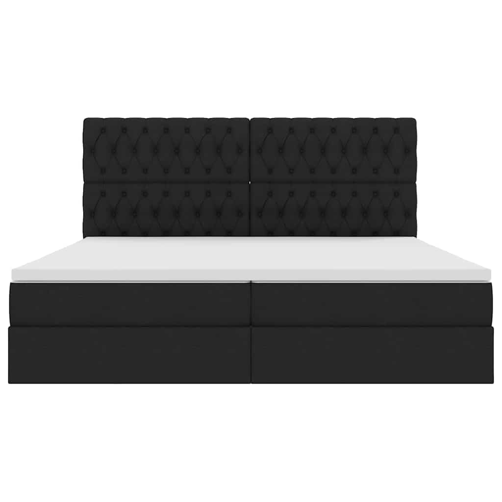 Opbergbed met LED met matras Zwart 200 x 200 cm Polyester is nu te koop bij PeponiXL, paradijselijk wonen!