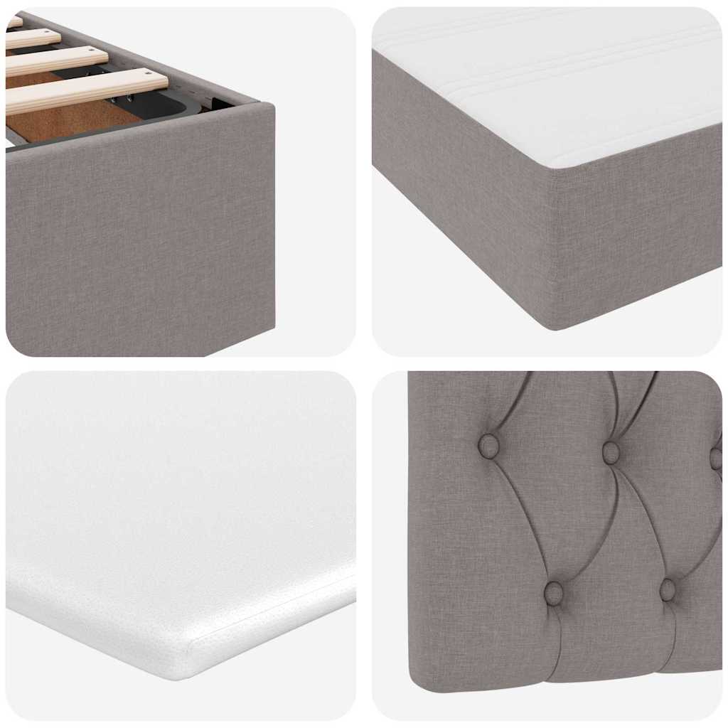 Opbergbed met LED met matras Taupe 200 x 200 cm Polyester is nu te koop bij PeponiXL, paradijselijk wonen!