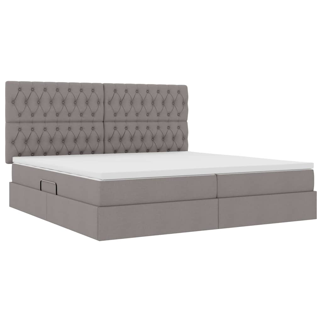 Opbergbed met LED met matras Taupe 200 x 200 cm Polyester is nu te koop bij PeponiXL, paradijselijk wonen!