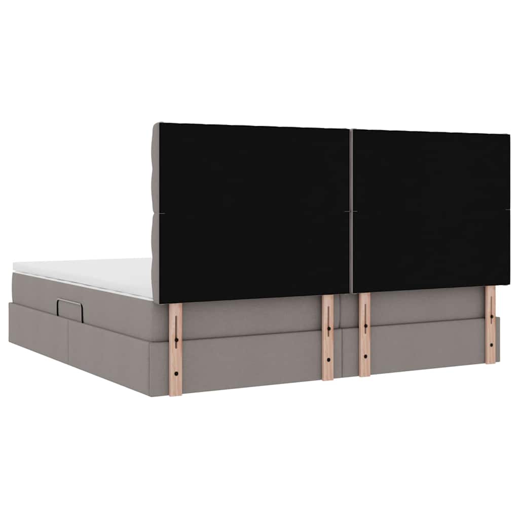 Opbergbed met LED met matras Taupe 200 x 200 cm Polyester is nu te koop bij PeponiXL, paradijselijk wonen!
