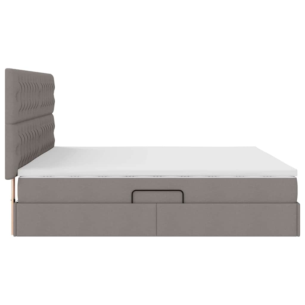 Opbergbed met LED met matras Taupe 200 x 200 cm Polyester is nu te koop bij PeponiXL, paradijselijk wonen!