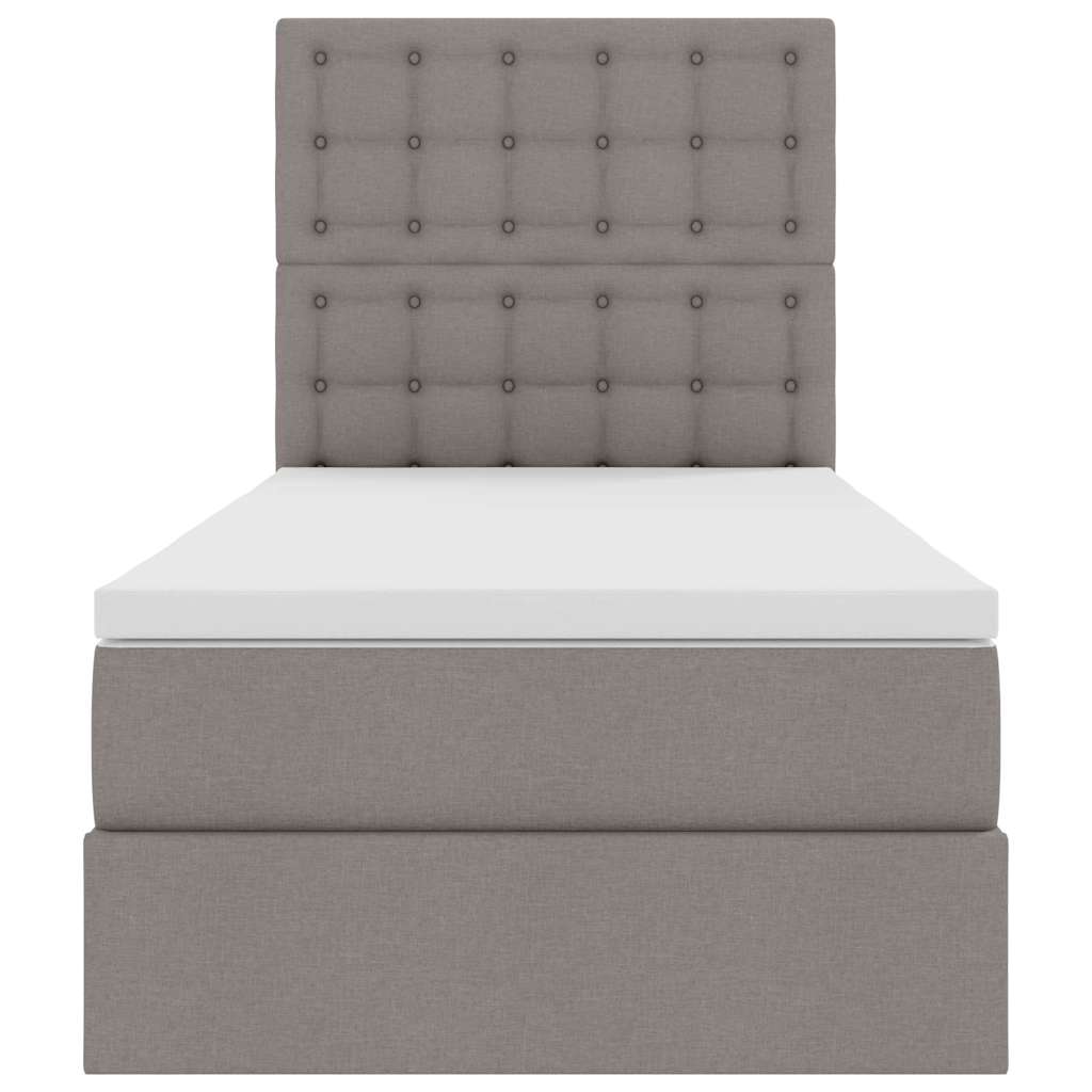 Opbergbed met LED met matras Taupe 90 x 190 cm Polyester is nu te koop bij PeponiXL, paradijselijk wonen!