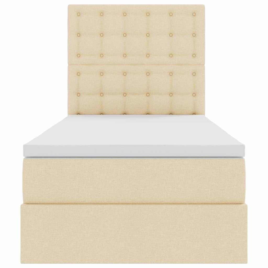 Opbergbed met LED met matras Crème 100 x 200 cm Polyester is nu te koop bij PeponiXL, paradijselijk wonen!