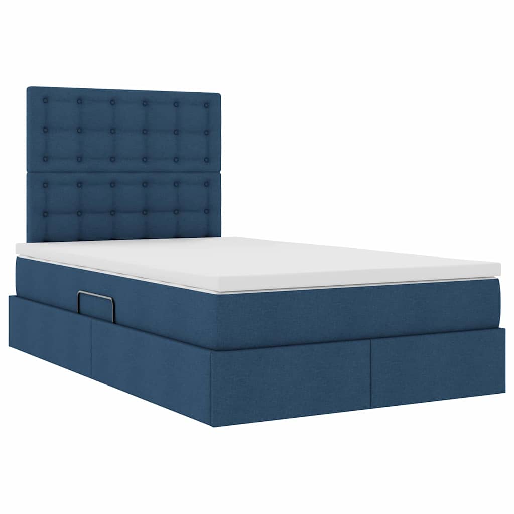 Opbergbed met LED met matras Blauw 120 x 190 cm Polyester is nu te koop bij PeponiXL, paradijselijk wonen!