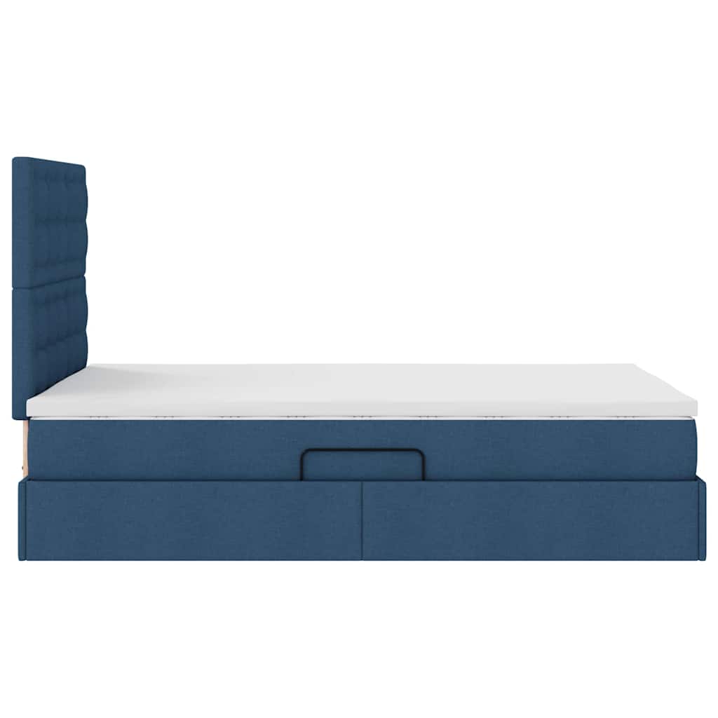 Opbergbed met LED met matras Blauw 120 x 190 cm Polyester is nu te koop bij PeponiXL, paradijselijk wonen!