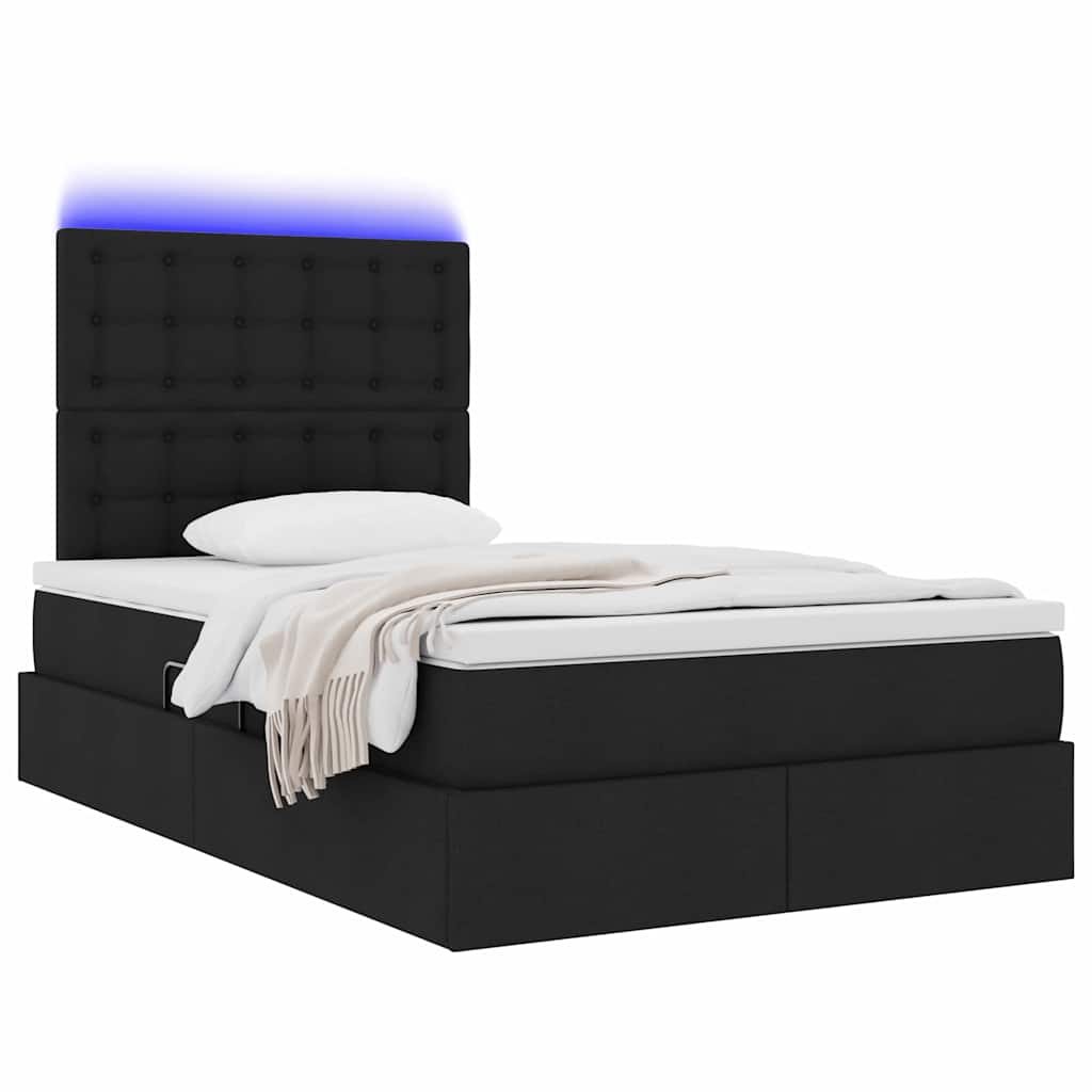 Opbergbed met LED met matras Zwart 120 x 200 cm Polyester is nu te koop bij PeponiXL, paradijselijk wonen!